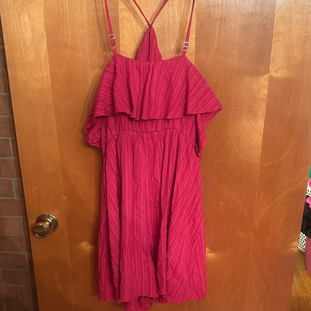 SHEIN Magenta Textured Romper